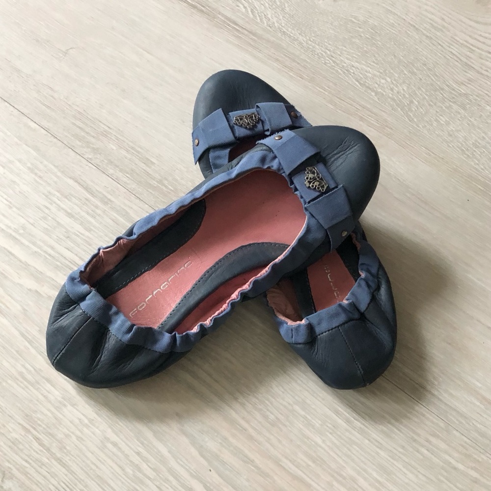 Fornarina Genuine Leather Blue Ballet Shoes